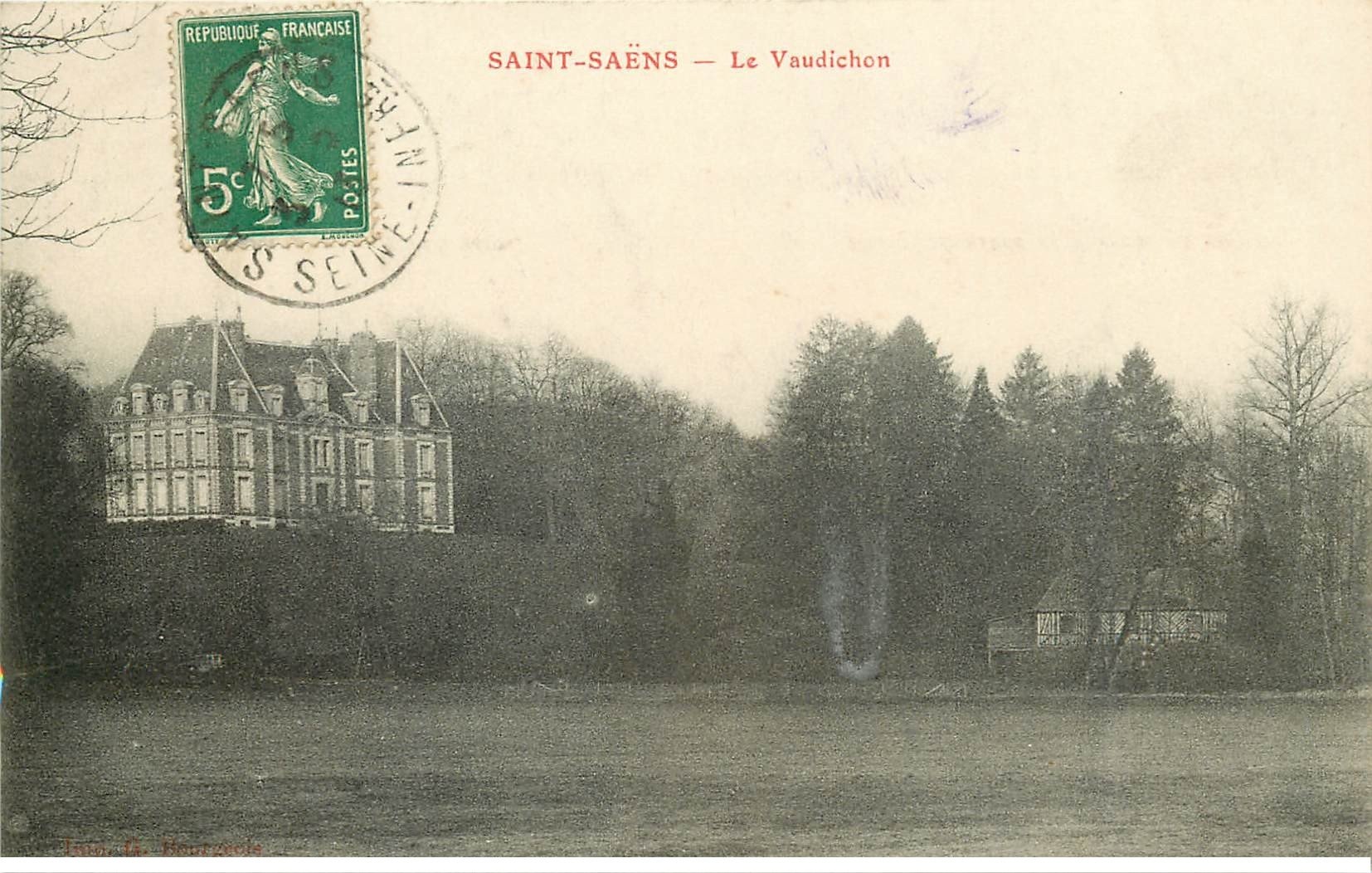 carte postale ancienne 76 SAINT-SAËNS. Le Vaudichon 1913