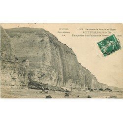 carte postale ancienne 76 SOTTEVILLE-SUR-MER. Les Falaises 1912