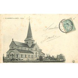 carte postale ancienne 76 SAINT-LAURENT-EN-CAUX. Eglise 1906 et Cimetièrz