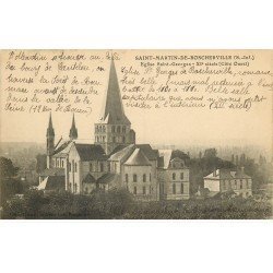 carte postale ancienne 76 SAINT-MARTIN-DE-BOSCHERVILLE. Eglise Saint-Georges 1916