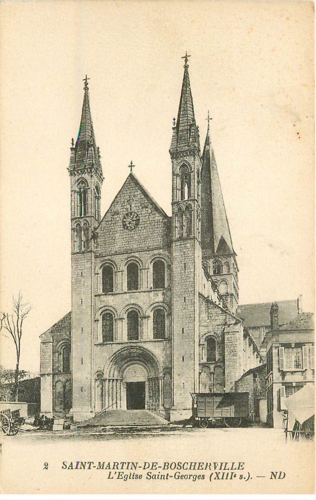 carte postale ancienne 76 SAINT-MARTIN-DE-BOSCHERVILLE. Eglise Saint-Georges