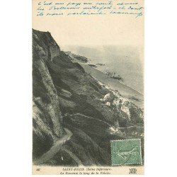 carte postale ancienne 76 SAINT-JOUIN. Descente le long de la Falaise 1919