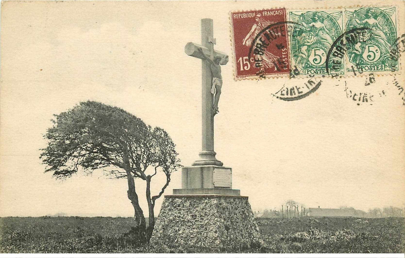 carte postale ancienne 76 SAINT-JOUIN. Le Calvaire 1926