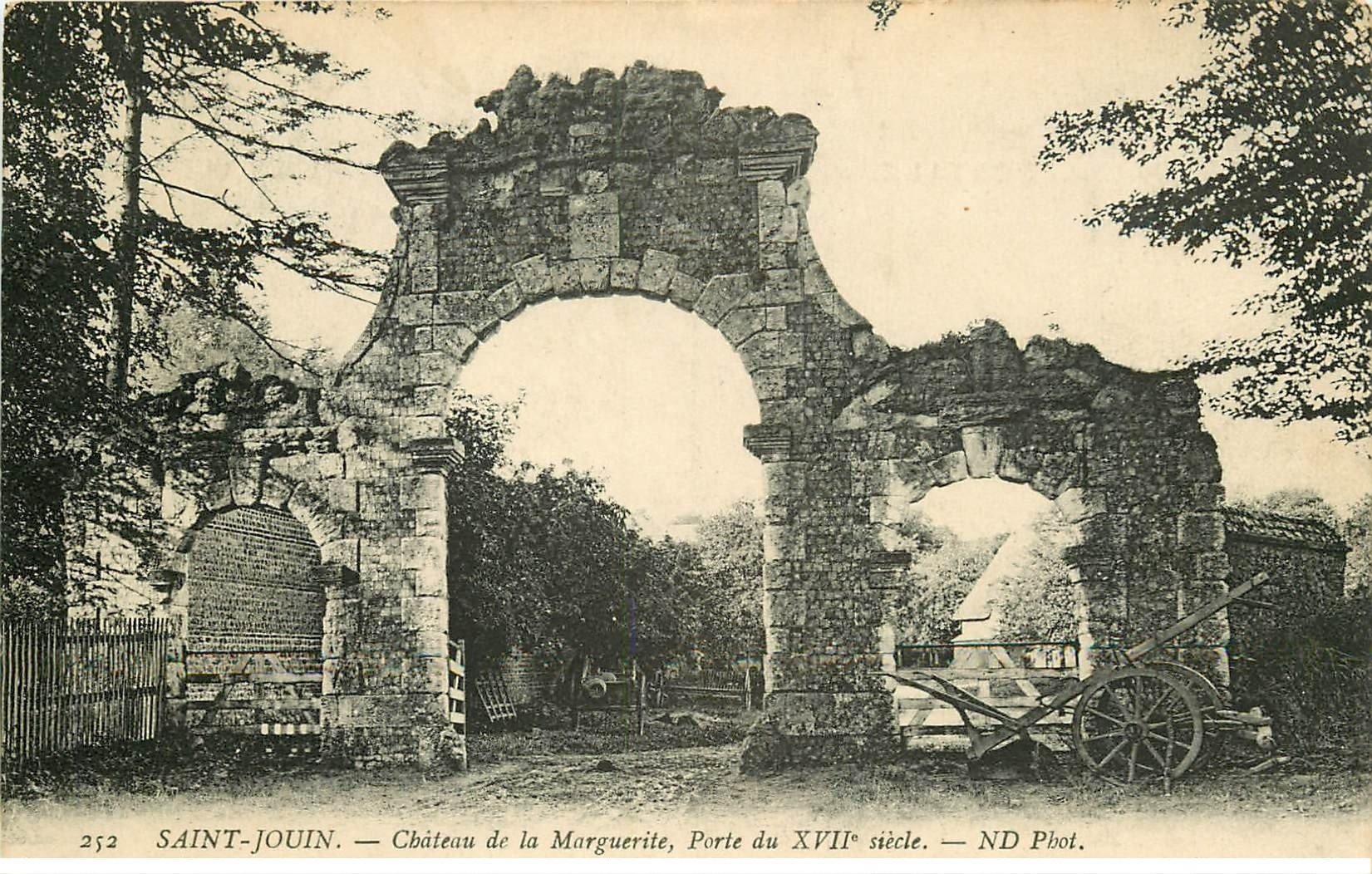 carte postale ancienne 76 SAINT-JOUIN. Porte Château Marguerite 1913