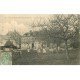 carte postale ancienne 76 SAINT-ROMAIN-DE-COLBOSC. Hôtel Lebrun vers 1908 Enfants au Croquet