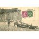 carte postale ancienne 76 SAINT-PIERRE-EN-PORT. Plage Falaise d'Aval 1928 (défaut)