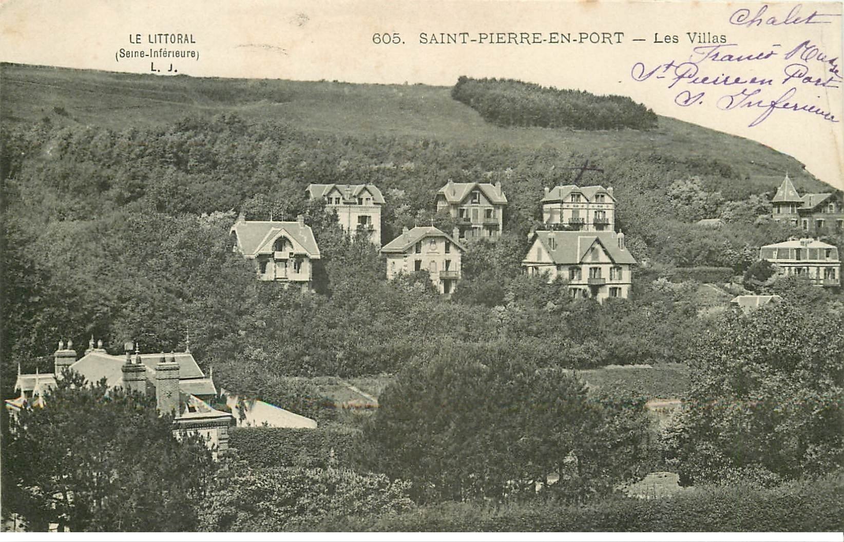 carte postale ancienne 76 SAINT-PIERRE-EN-PORT. Les Villas 1910