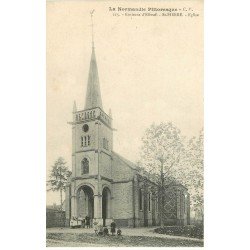 carte postale ancienne 76 SAINT-PIERRE. L'Eglise belle animation
