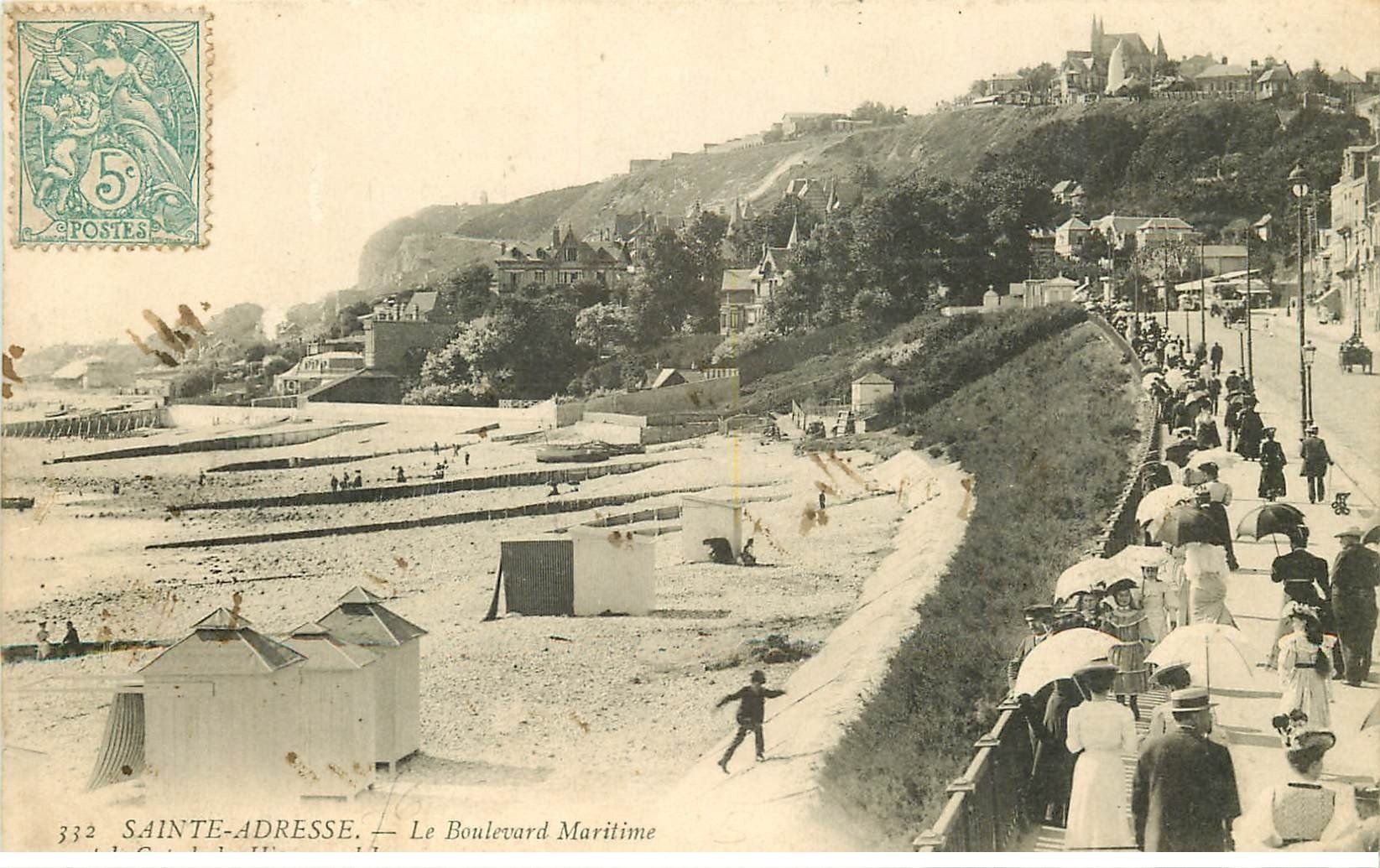 carte postale ancienne 76 SAINT-ADRESSE. Boulevard Maritime Cap Hève