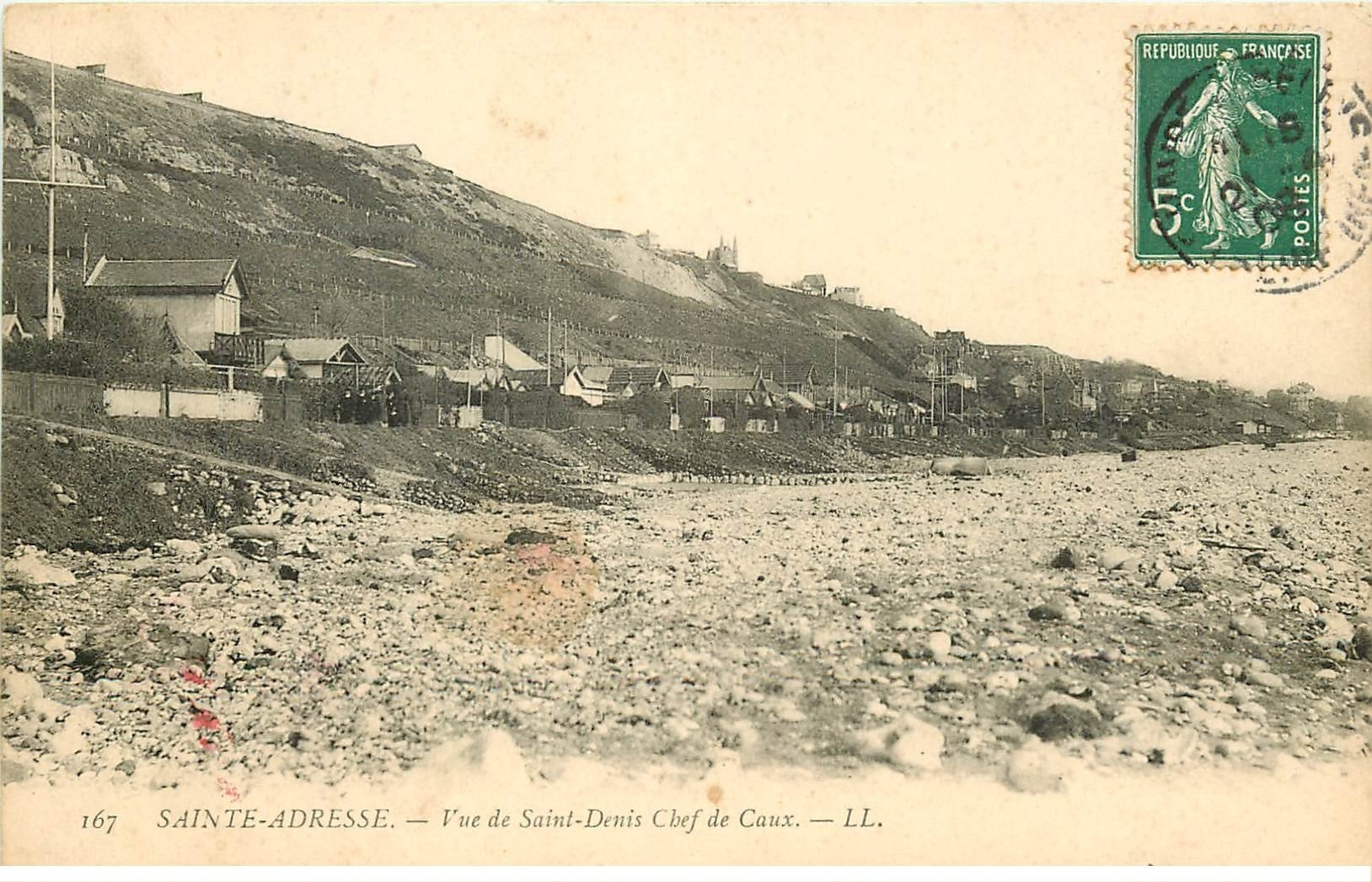 carte postale ancienne 76 SAINT-ADRESSE. Vue Saint-Denis Chef de Caux 1908