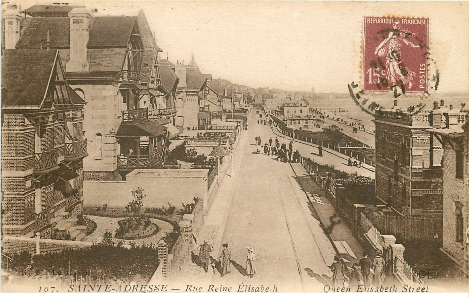 carte postale ancienne 76 SAINT-ADRESSE. Queen Elisabeth Street 1927