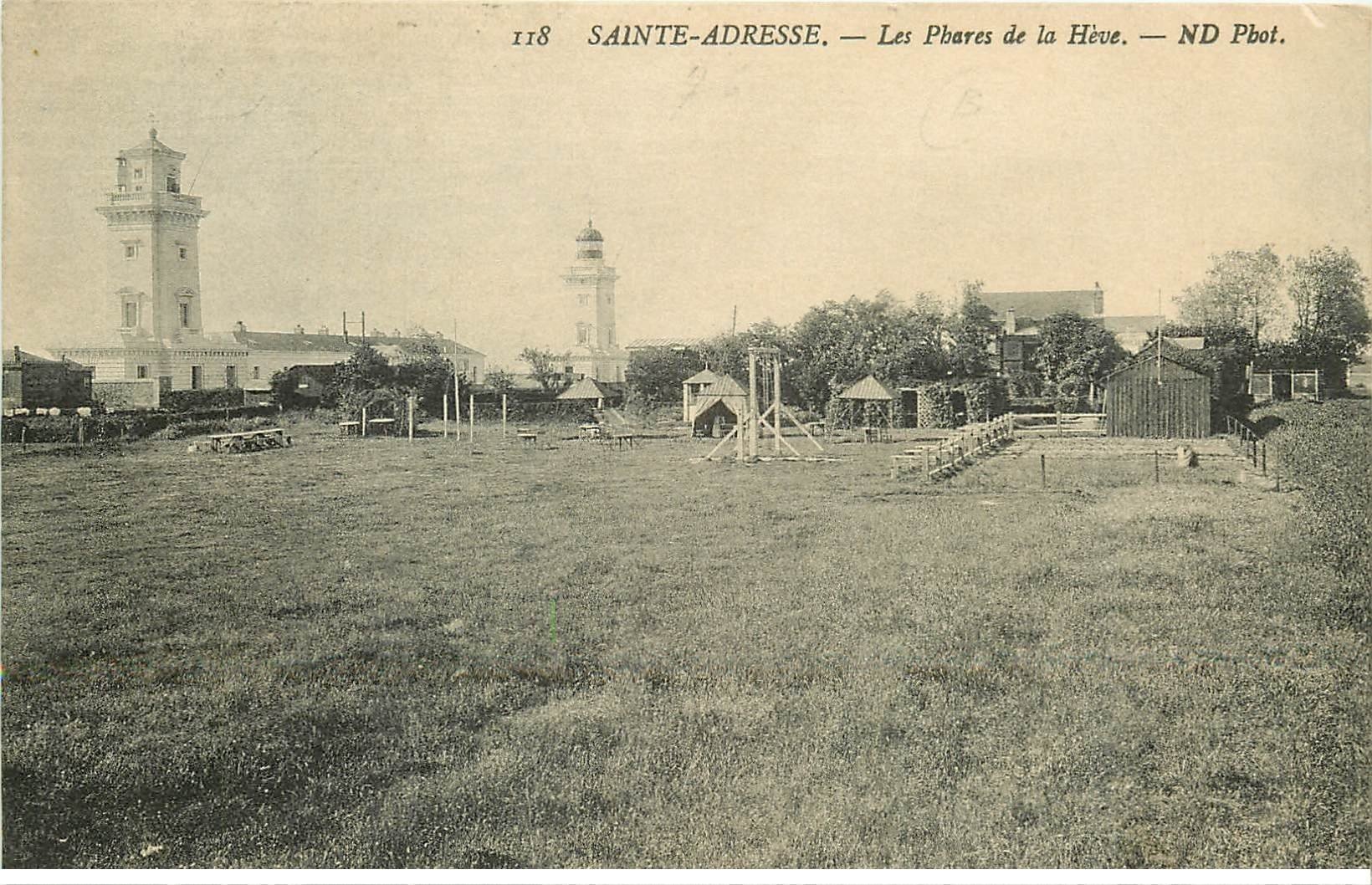 carte postale ancienne 76 SAINT-ADRESSE. Phares de la Hève 1910