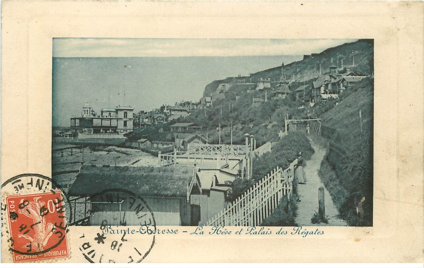 carte postale ancienne 76 SAINT-ADRESSE. Hève et Palais des Régates