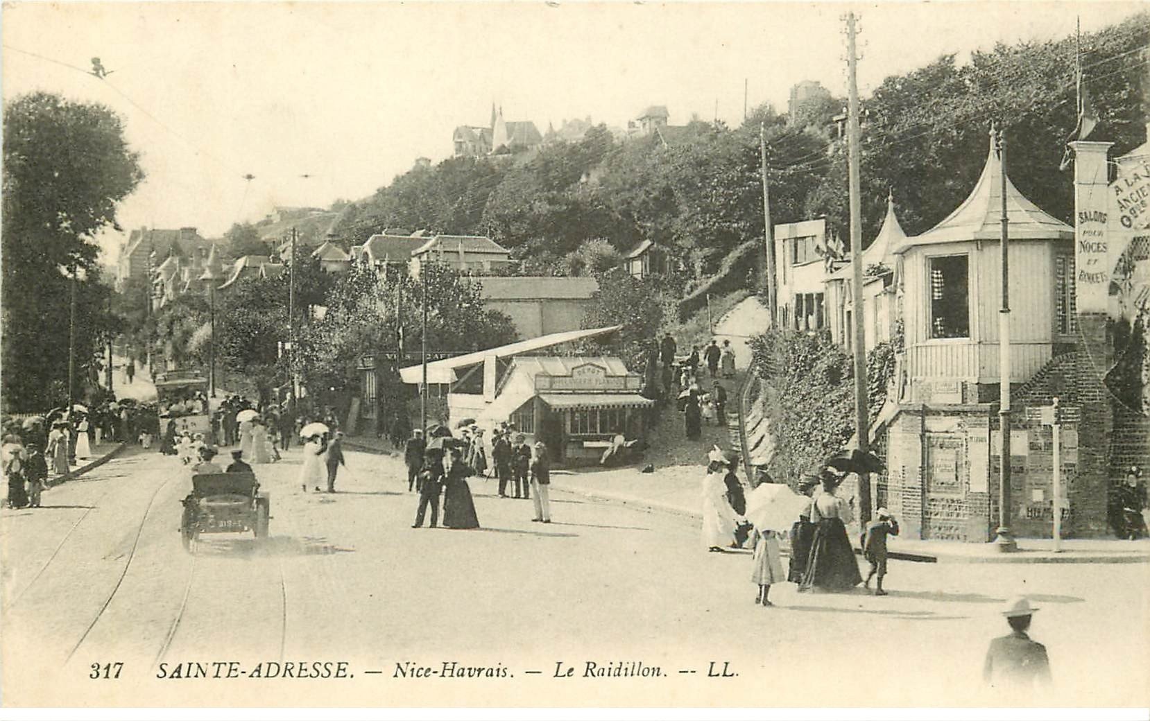 carte postale ancienne 76 SAINT-ADRESSE. Le Raidillon voiture ancienne