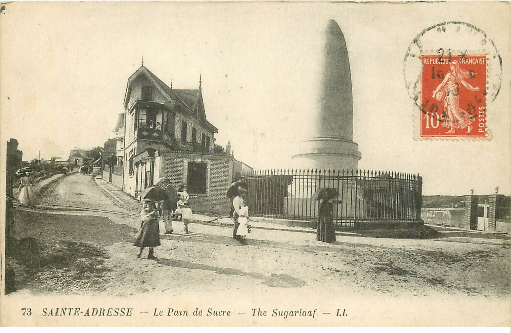 carte postale ancienne 76 SAINT-ADRESSE. Pain de Sucre 1919 animation