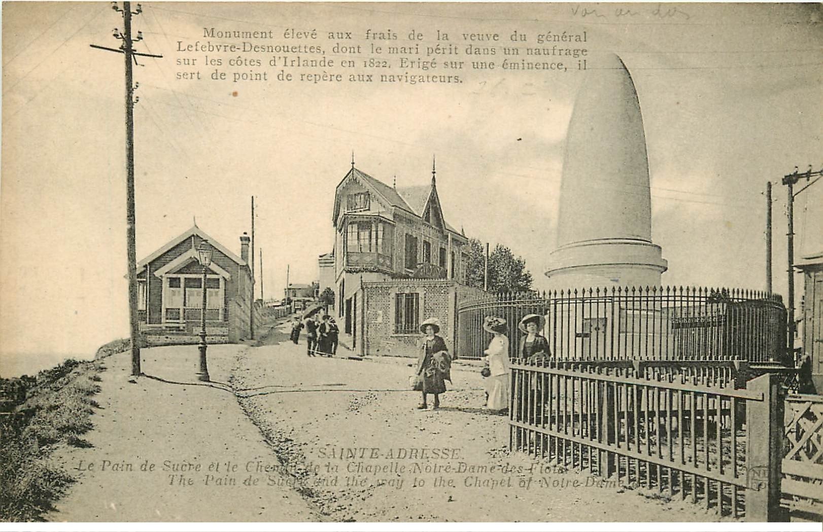 carte postale ancienne 76 SAINT-ADRESSE. Pain de Sucre Chemin de la Chapelle