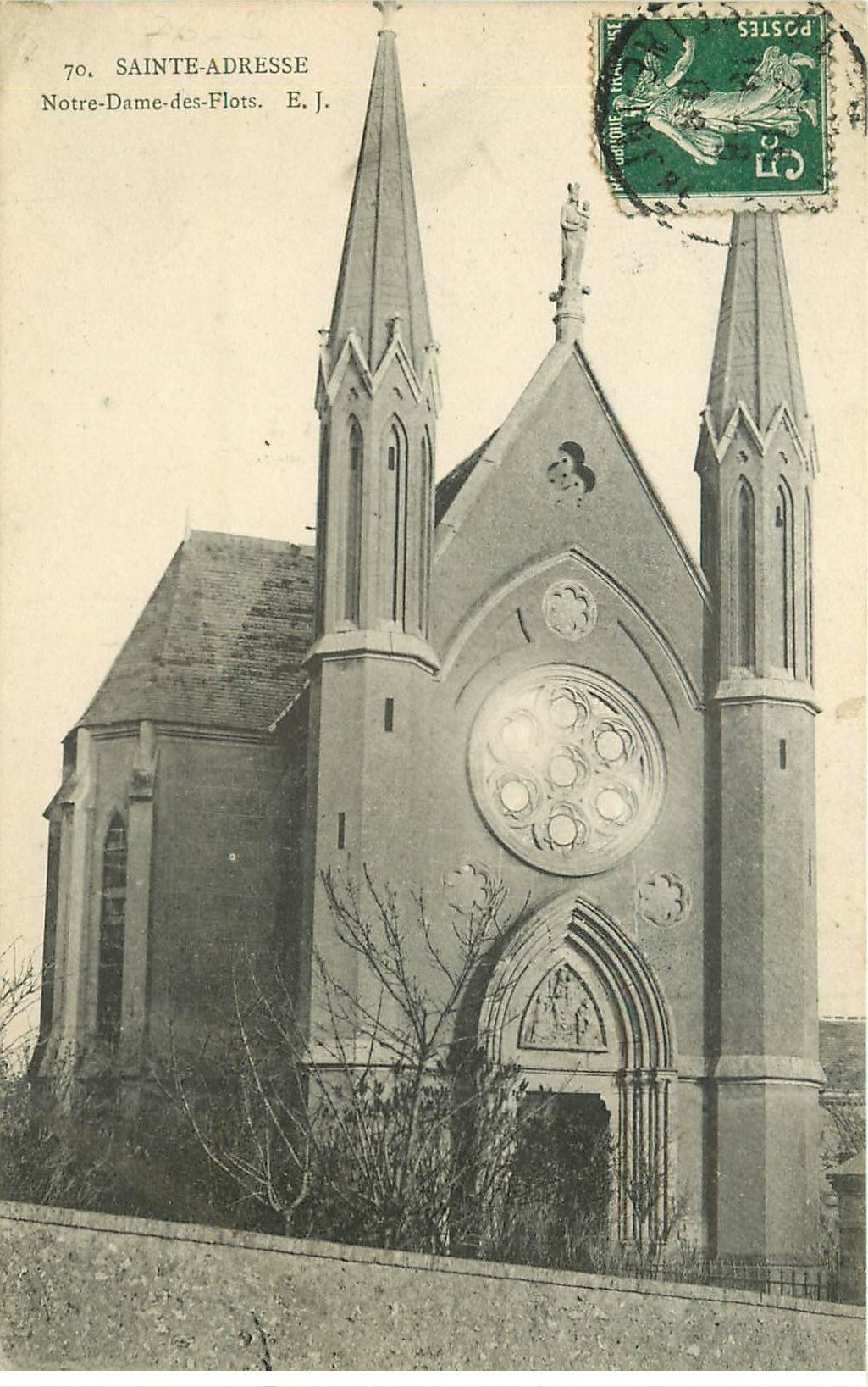 carte postale ancienne 76 SAINT-ADRESSE. Notre-Dame des Flots 1908