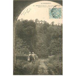 76 SAINT-MARTIN-DU-VIVIER. Personnages sous la Voûte du Chemin de Fer vers 1905