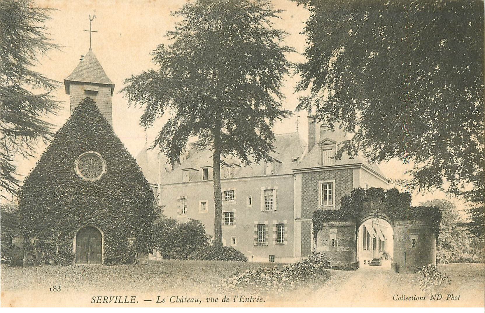 carte postale ancienne 76 SERVILLE. Entrée du Château