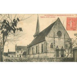 carte postale ancienne 76 SAINT-PIERRE-DE-MANNEVILLE. L'Eglise 1927