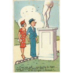 carte postale ancienne 76 SAINTE-VICTOR L'ABBAYE. Carte humoristique 1946