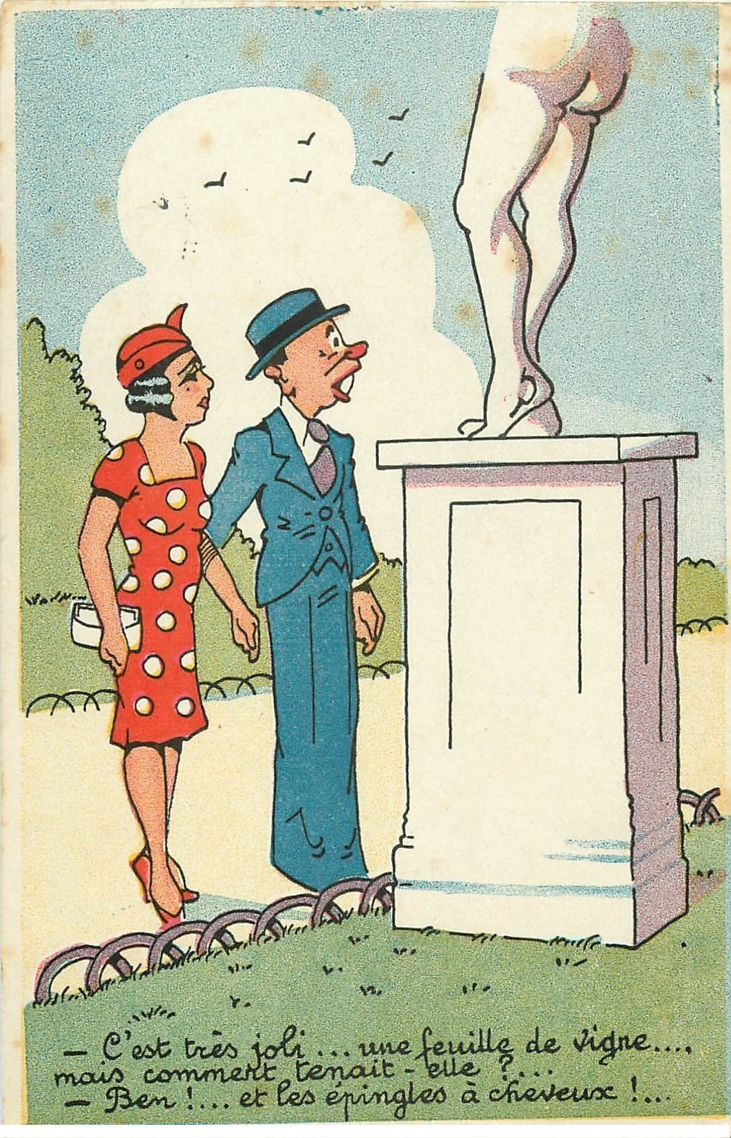 carte postale ancienne 76 SAINTE-VICTOR L'ABBAYE. Carte humoristique 1946