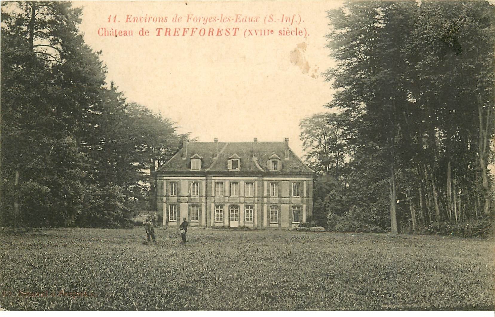 carte postale ancienne 76 CHATEAU DE TREFFOREST. Animation
