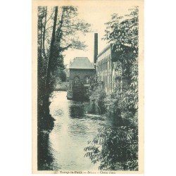 carte postale ancienne 76 TORCY-LE-PETIT. Scierie et Chute d'eau