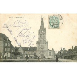 76 TÔTES. L'Eglise 1906 Cyclistes