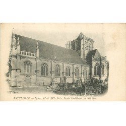 carte postale ancienne 76 VATTEVILLE. Eglise et Cimetière vers 1900