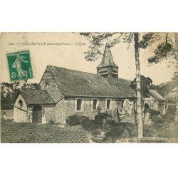 carte postale ancienne 76 VILLAINVILLE. Eglise et Cimetière vers 1910