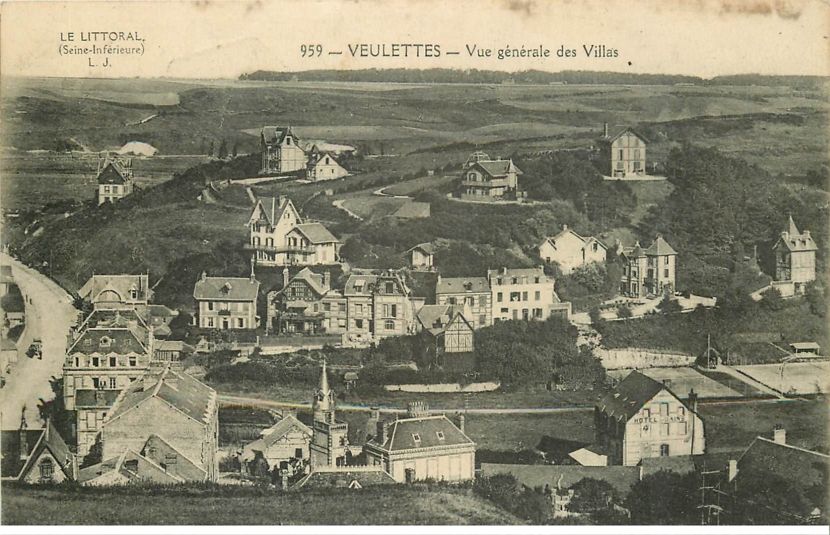 carte postale ancienne 76 VEULETTES. Les Villas