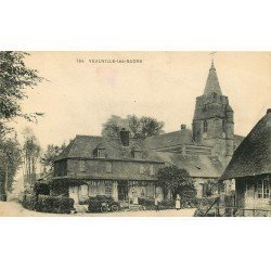 carte postale ancienne 76 VEAUVILLE-LES-BAONS. Café Tabac avec Facteur