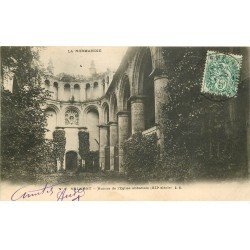 carte postale ancienne 76 VALMONT. Ruines Eglise vers 1903