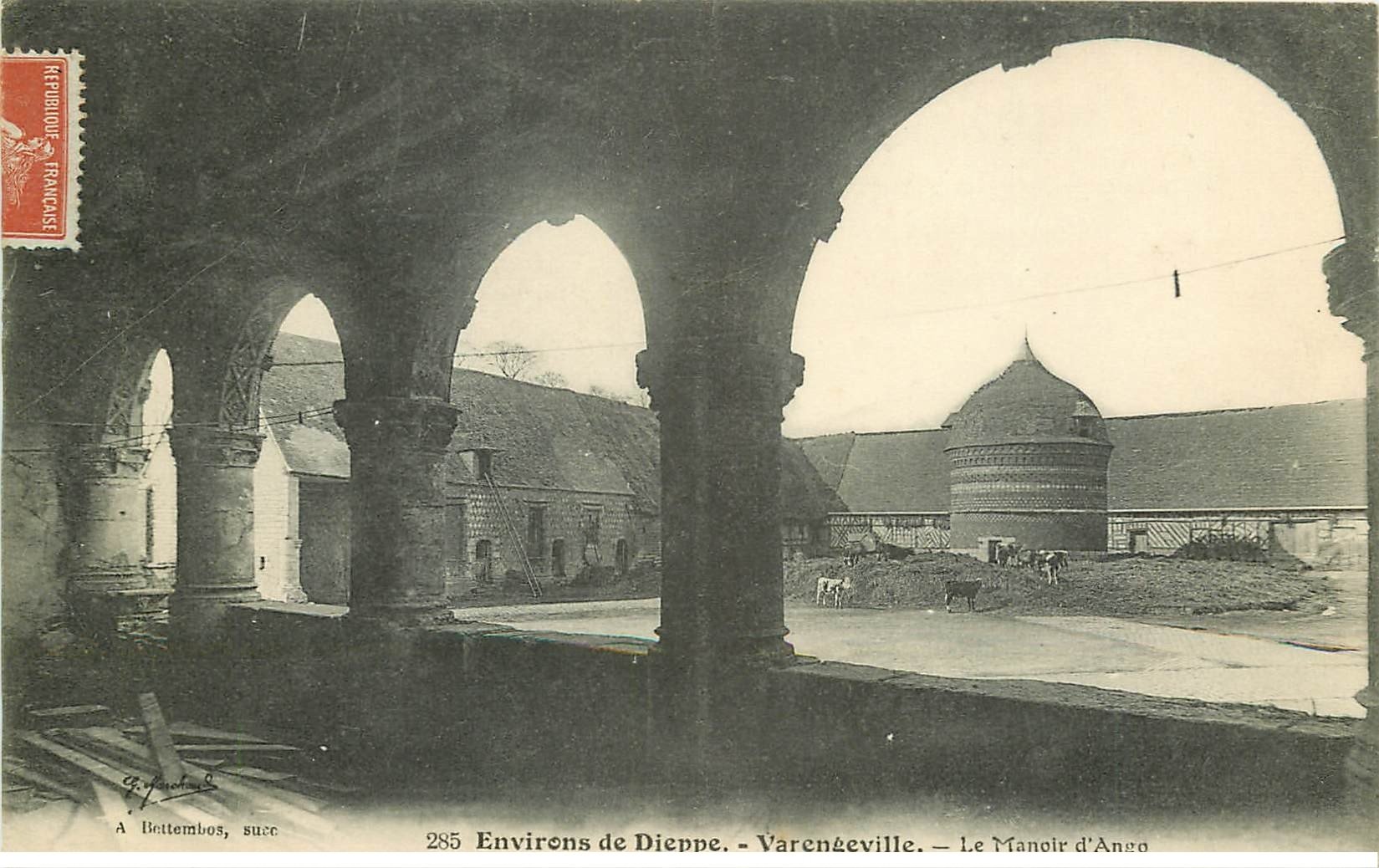 carte postale ancienne 76 VARENGEVILLE-SUR-MER. Manoir Ango 1912