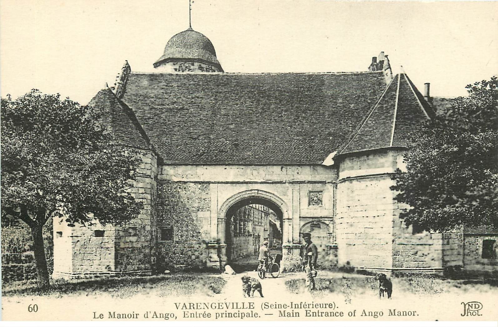 carte postale ancienne 76 VARENGEVILLE-SUR-MER. Manoir Ango Loggia Entrée Principale