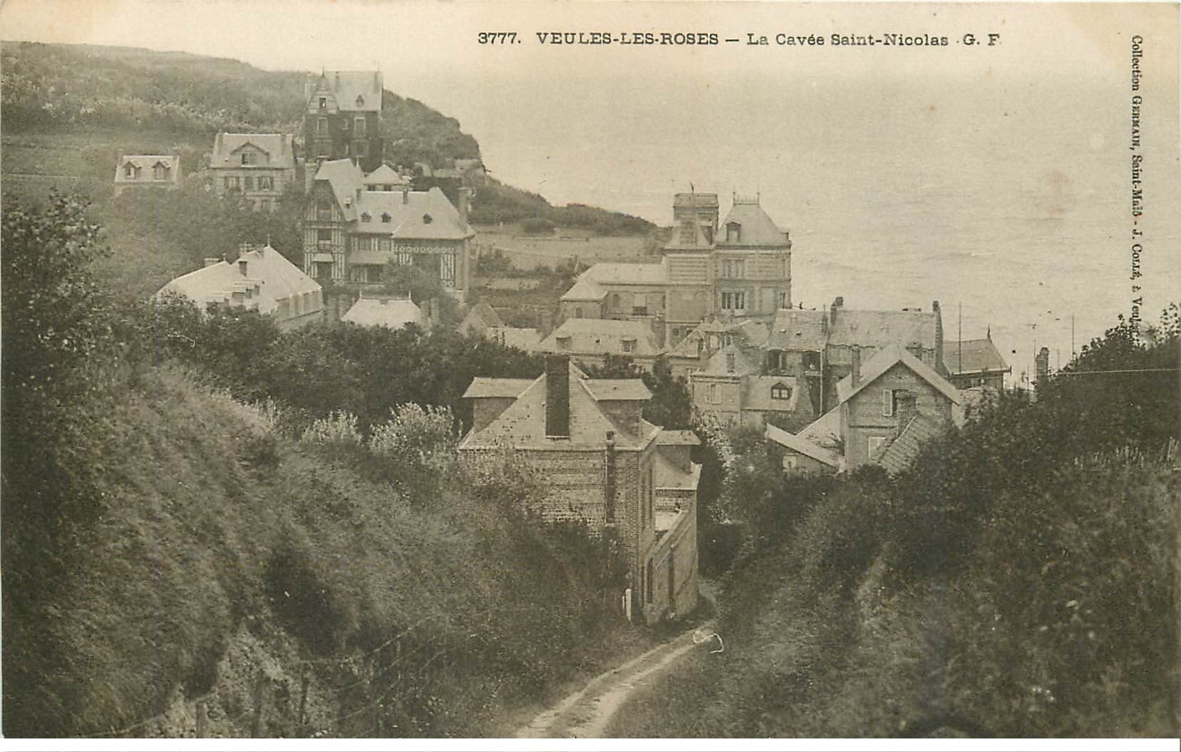 carte postale ancienne 76 VEULES-LES-ROSES. La Cavée Saint-Nicolas