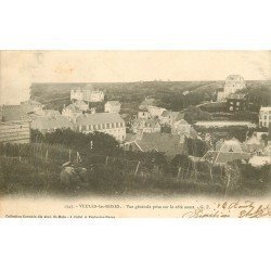 carte postale ancienne 76 VEULES-LES-ROSES. Vue générale 1903 Personnage allongé...
