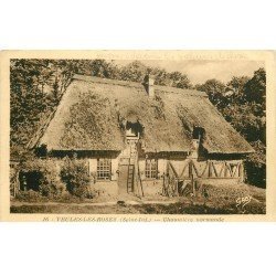 carte postale ancienne 76 VEULES-LES-ROSES. Chaumière Normande