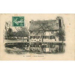 carte postale ancienne 76 YVETOT. Ferme Gauchoise 1909 animation