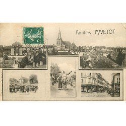 carte postale ancienne 76 YVETOT. Fantaisie multivues 1909