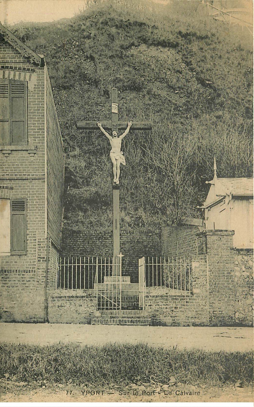 carte postale ancienne 76 YPORT. Calvaire sur le Port