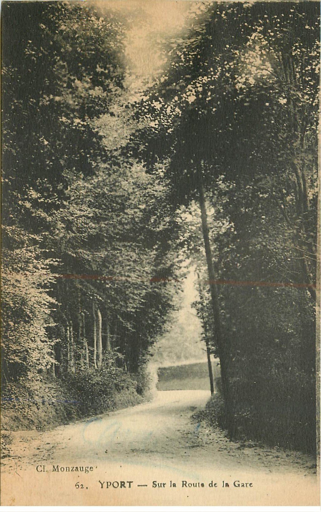 carte postale ancienne 76 YPORT. Route de la Gare