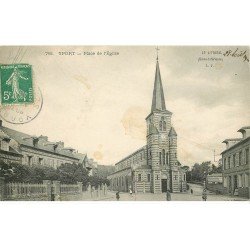 carte postale ancienne 76 YPORT. Place de l'Eglise 1910