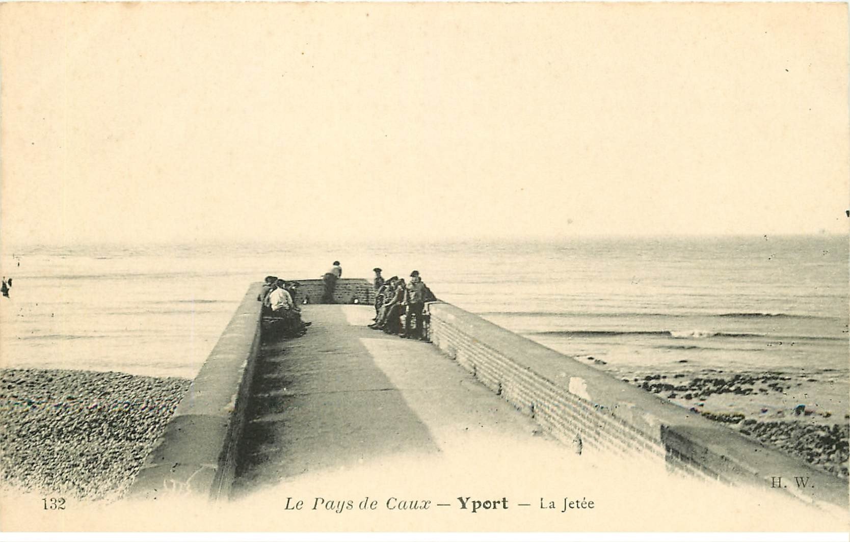 carte postale ancienne 76 YPORT. La Jetée animation