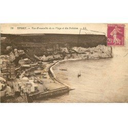carte postale ancienne 76 YPORT. Falaises et Plage