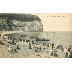 carte postale ancienne 76 YPORT. Plage et barques de Pêcheurs 1921