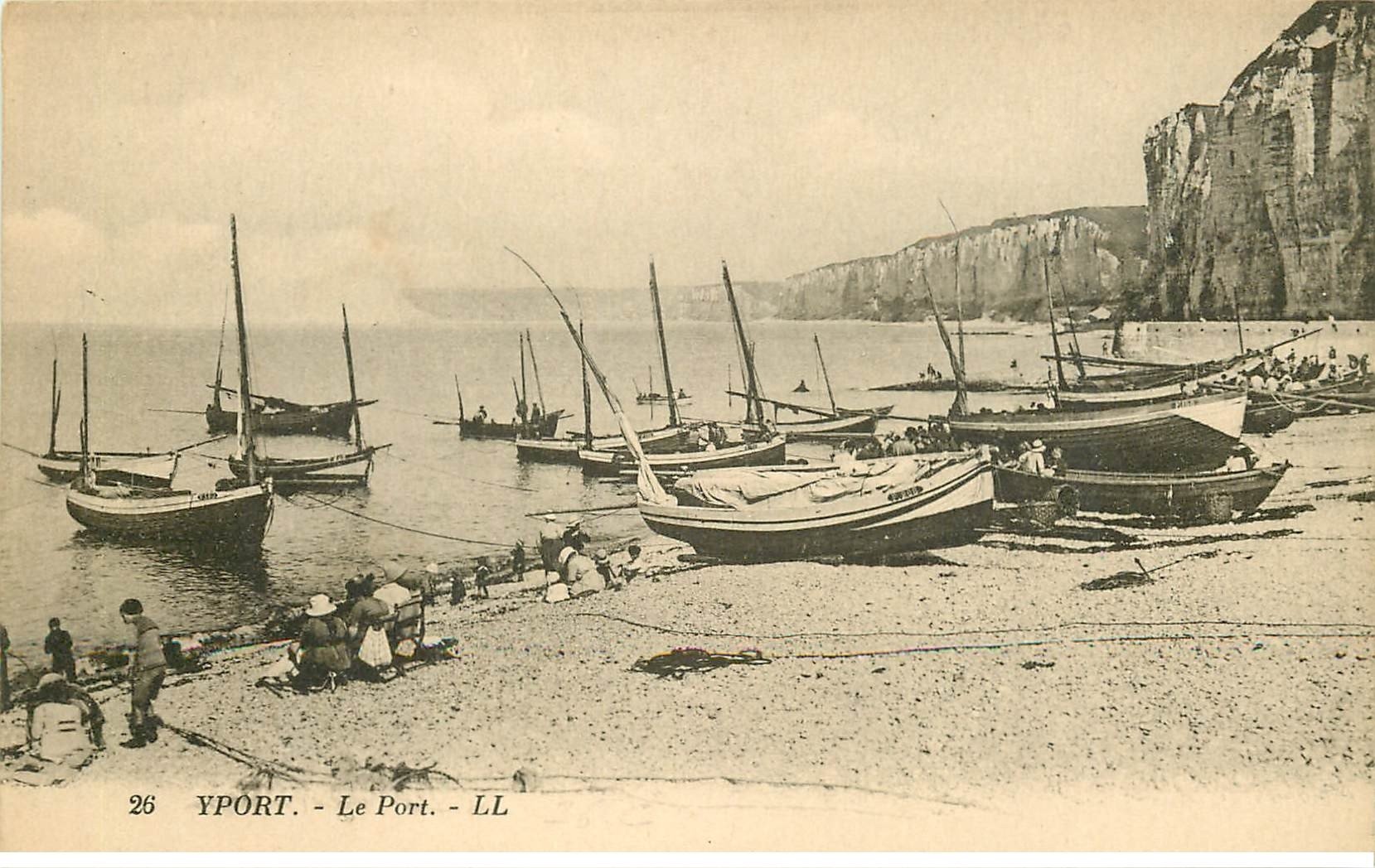 carte postale ancienne 76 YPORT. Port et barques de Pêcheurs