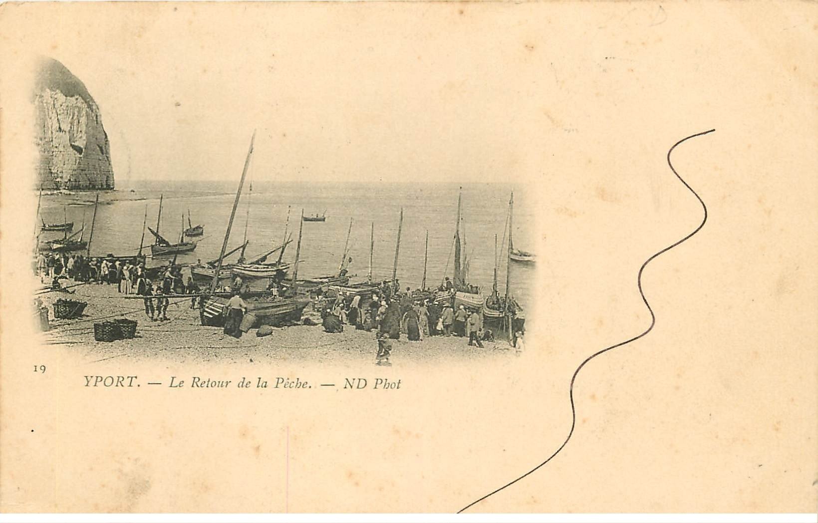 carte postale ancienne 76 YPORT. Le Retour de la Pêche 1900