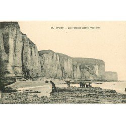 carte postale ancienne 76 YPORT. Les Falaises jusqu'à Vaucottes chercheurs de Crustacés